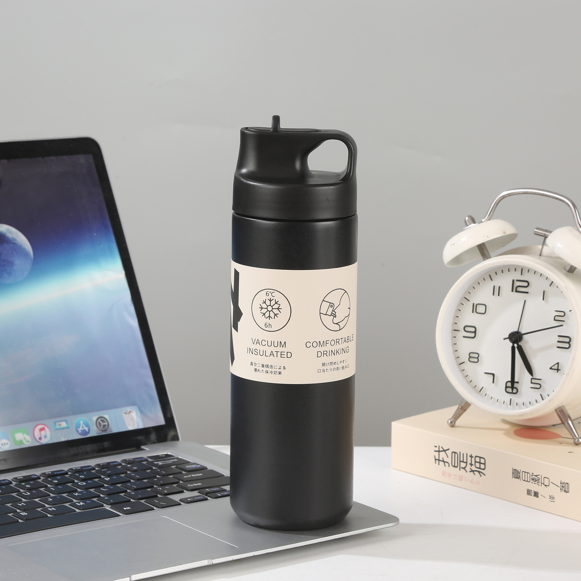 Taza termo de acero inoxidable 304 transfronteriza taza de agua deportiva de gran capacidad botella de agua deportiva japonesa taza de agua tipo boquilla al por mayor