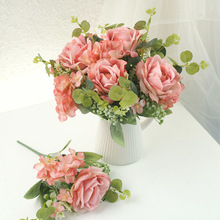 仿真高级安娜玫瑰花束把束花 欧式仿真花盆景婚庆装饰配件