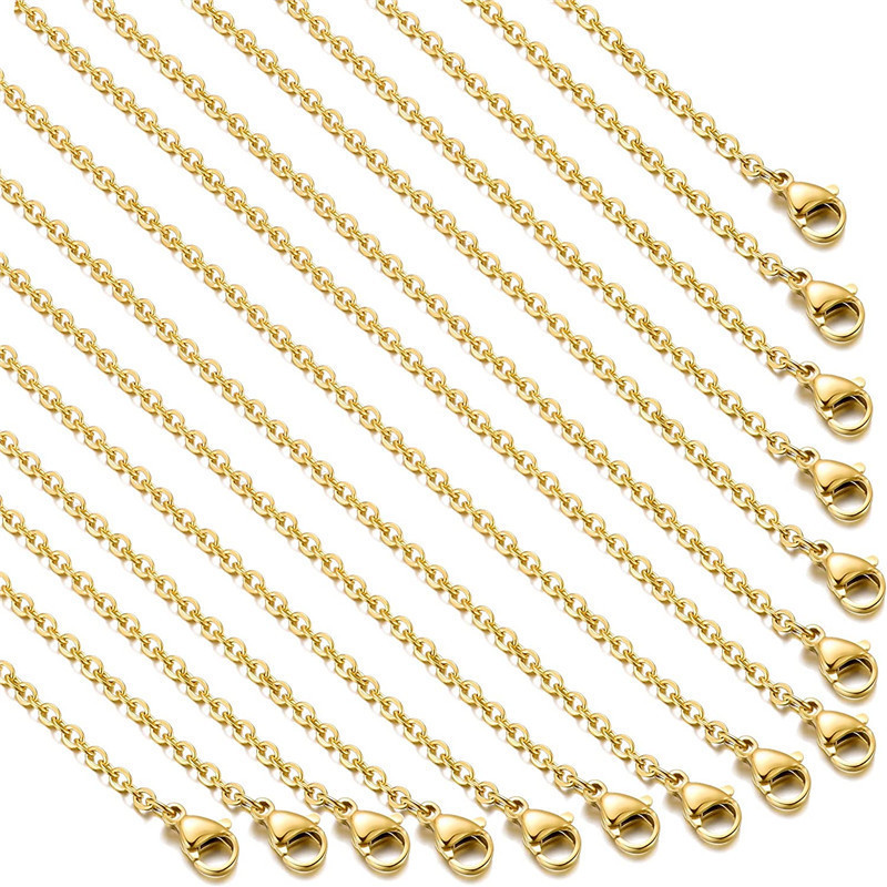 Cross-border explosions O-chain 45cm long necklace metal round cross chain universal chain in stock wholesale