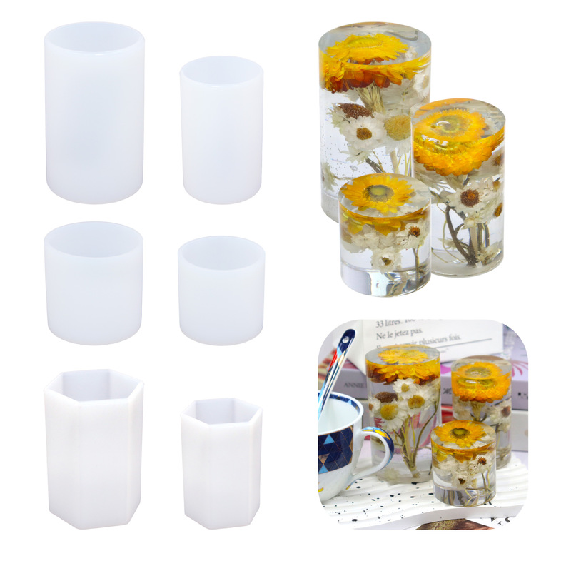 Fat ya ya diy cylindrical cone candle mold hexagonal ball aromatherapy gypsum silicone mold manufacturers spot