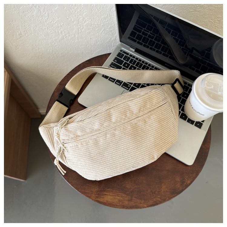 Frauen Taille Tasche Cord Student Schulter Handtasche Crossbody Brust Brust Tasche Fanny Pack Mode Telefon Weibliche Bum Gürtel Geldbörse 2025 – Detail 14