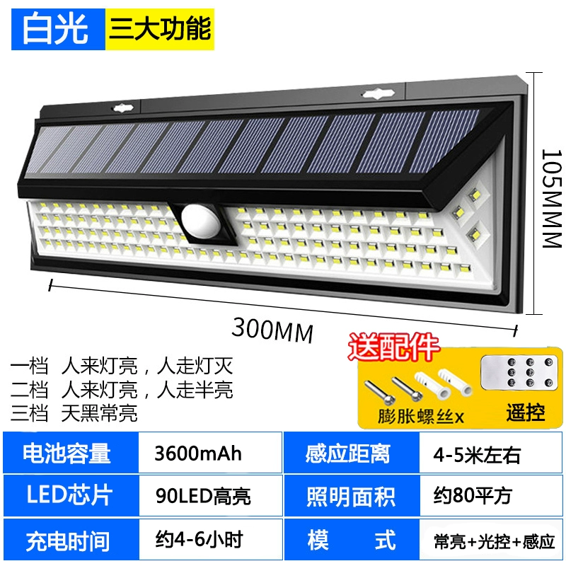 Travel physiological lights solar-powered for gazebo, induction wall sconce, human sensor