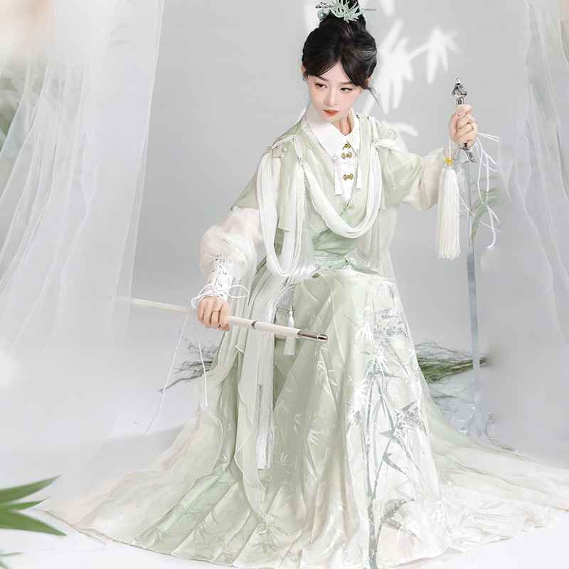 2026 Yimengge Original Qingfengmingyue Hanfu Women's National Style Han Elements Outerwear Top and Skirt Set 9740