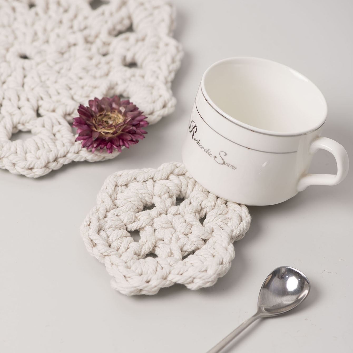 Nórdico de algodón cuerdas de viento taza almohadilla de alta calidad decoración de mesa de comedor cuerdas de algodón trenzadas almohadilla de aislamiento térmico circular accesorios de comida occidental almohadilla de platos