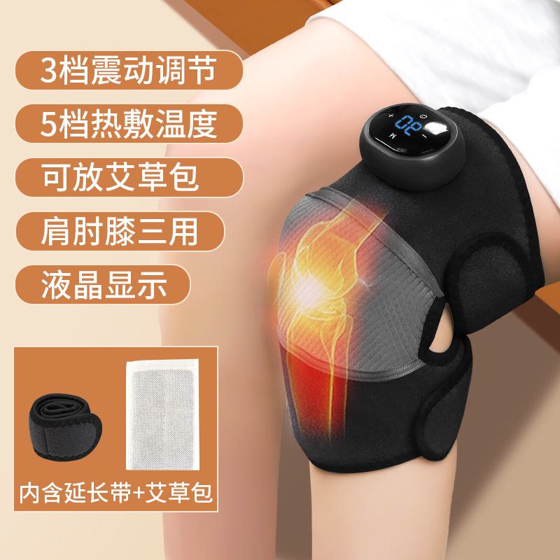 Masajeador de rodilleras con calefacción eléctrica desmontable magnético, protector de hombro, protector de codo, control de temperatura LCD, compresa caliente, masajeador de rodilla, transfronterizo
