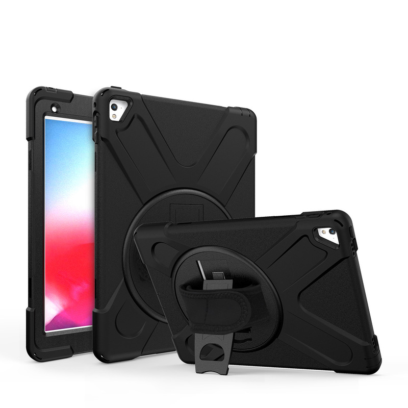 For Apple ipad pro 9.7 Tablet Case Contrast Color Rotating Bracket 2016 Three-proof Protective Shell