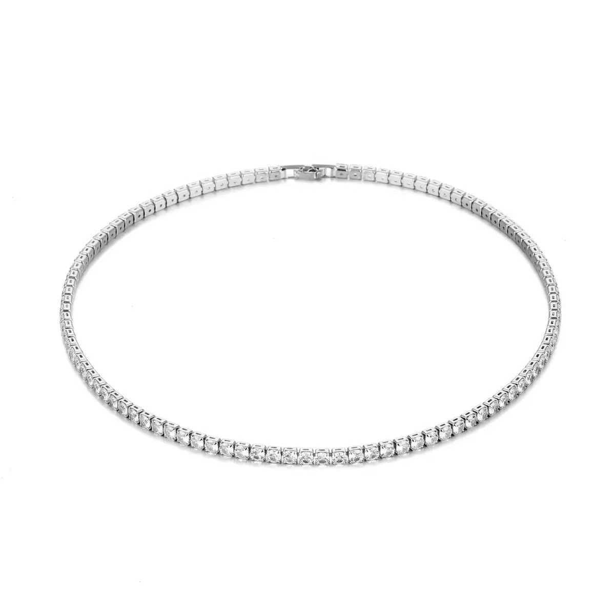 Full-diamond Zircon Necklace Elegant Electroplated Torque_voghion.com