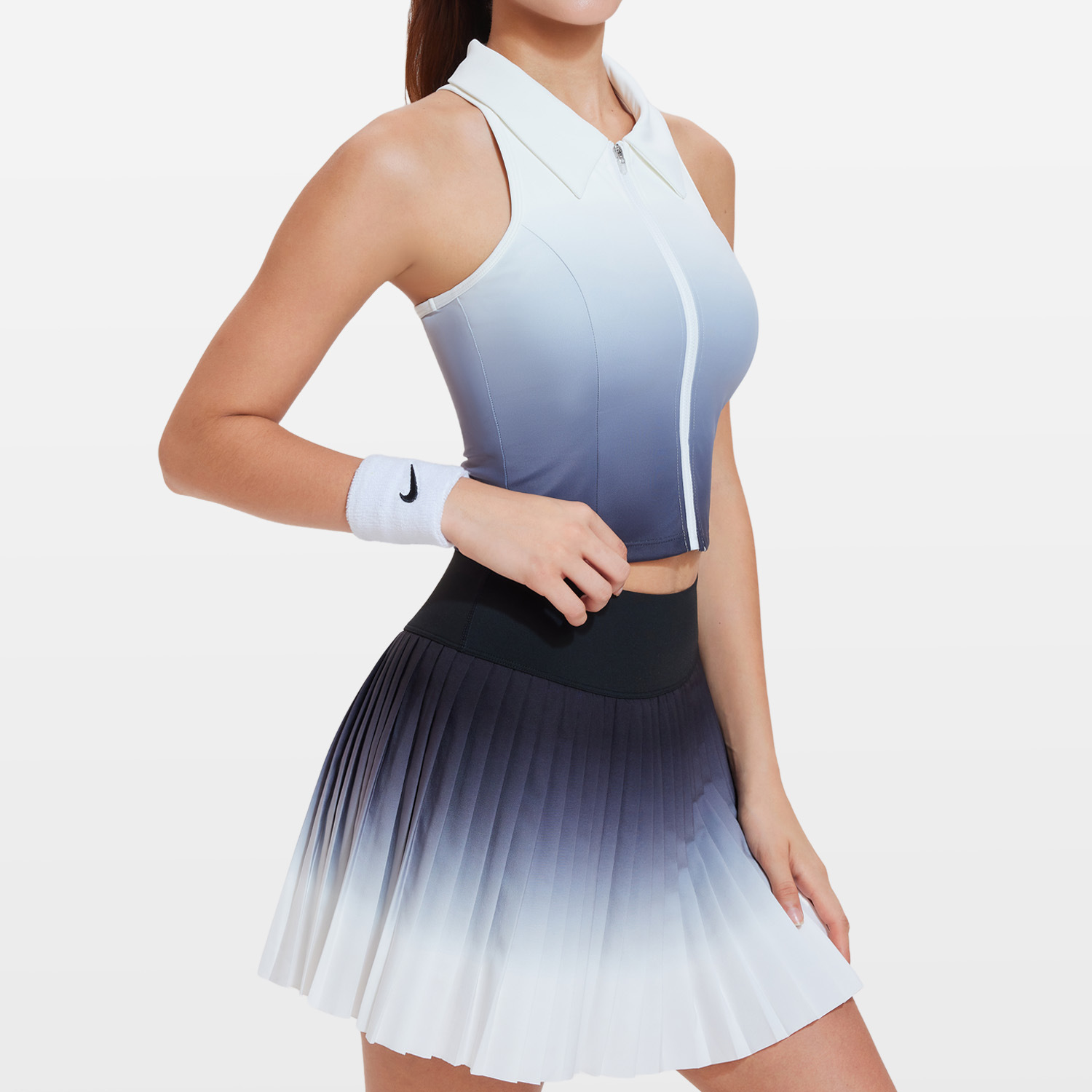 Cross-border nuevo deportivo de manga corta de verano casual con solapa integral fitness camiseta sin mangas set de ropa de fitness al aire libre