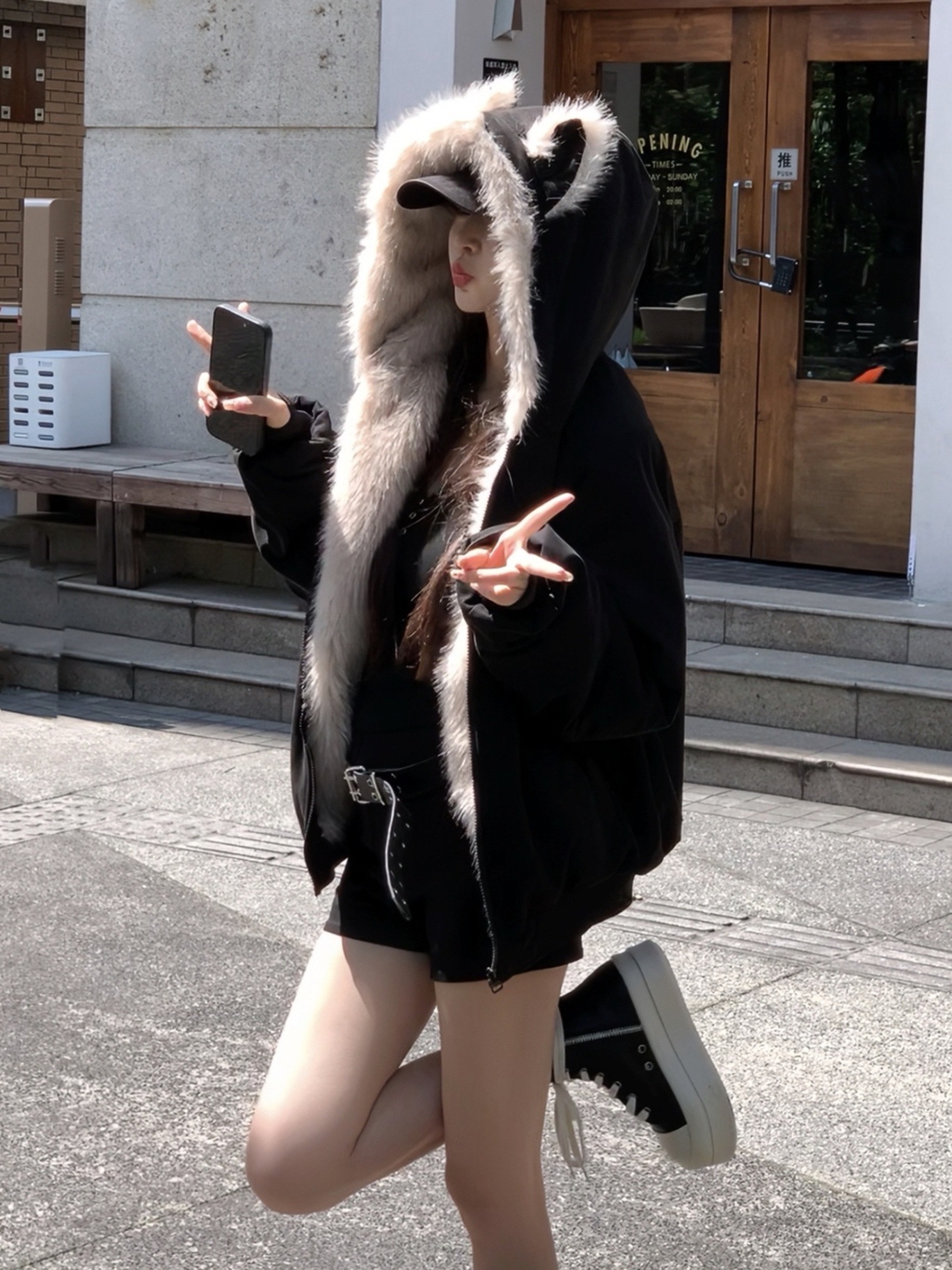 [Cross-Border Export Exclusive Supply of Millions of Ready-Made Goods] Spliced ​​Cat Ear Cotton Outwear, New Winter Loose Warm Cotton Outwear