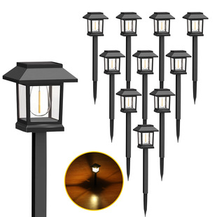 Cross-Border New Solar Lawn Lamp Outdoor Rainproof Small House Tungsten Lamp Landscape Decoration Small Palace Lamp Courtyard Lamp