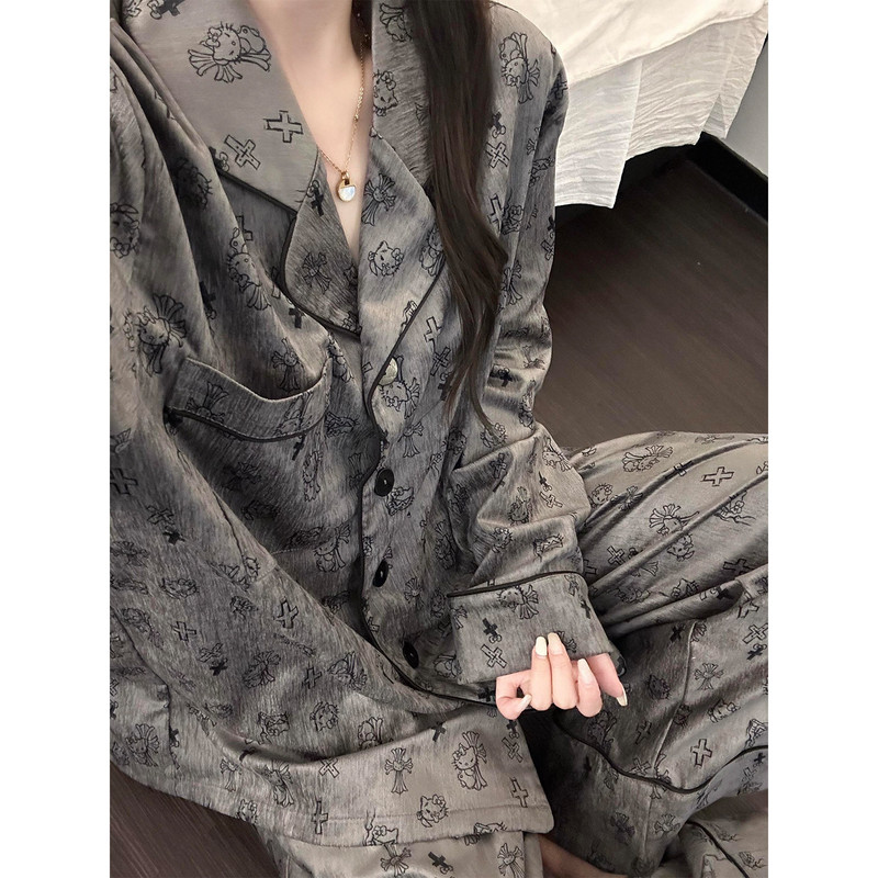 韩系可爱卡通凯蒂猫印花睡衣女秋季新款大码长袖长裤家居服两件套|undefined