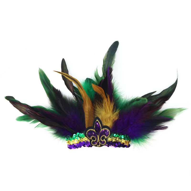 Mardi Gras fiesta de carnaval brasileño transfronterizo oro púrpura verde tricolor piezas de vestuario