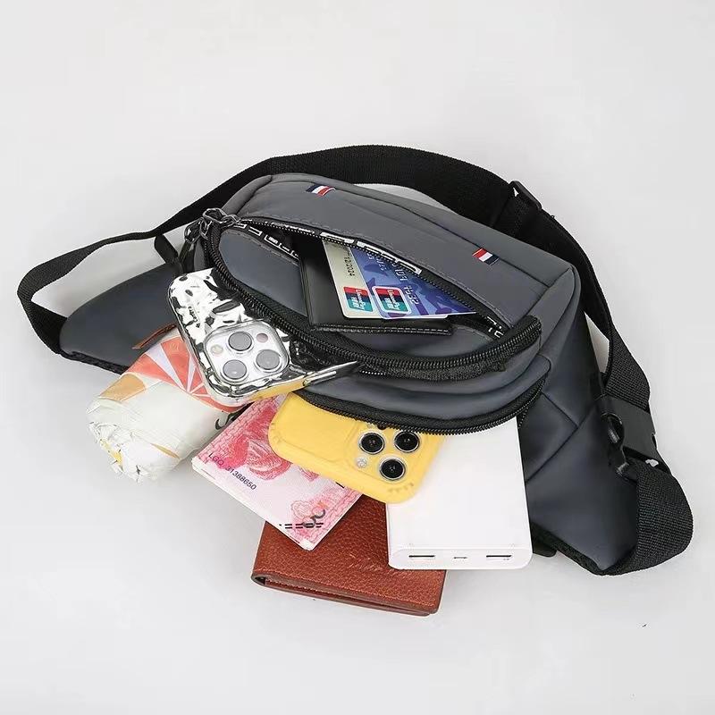 Bolso de cintura de cuatro capas para hombres y mujeres película de cuero impermeable de gran capacidad multifuncional crossbody bolso de la cintura del teléfono móvil resistente al desgaste bolsa de deportes al aire libre