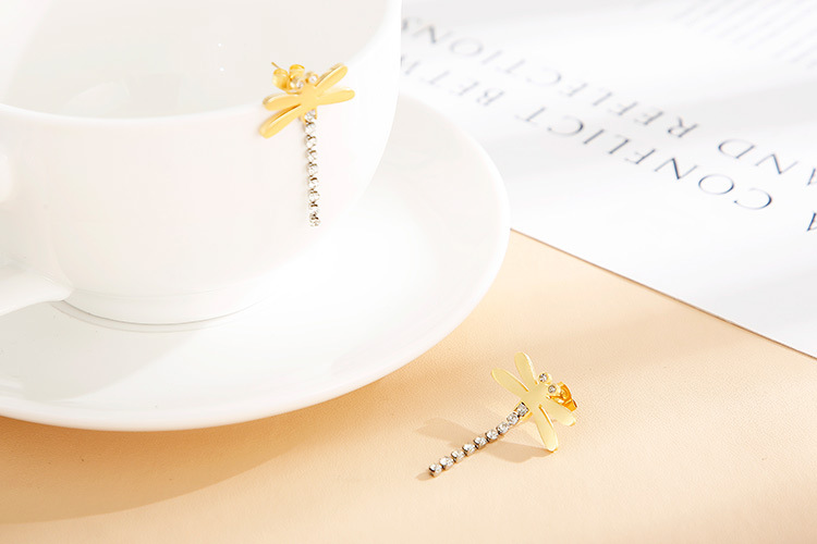 fashion creative dragonfly earrings diamond necklace set wholesale