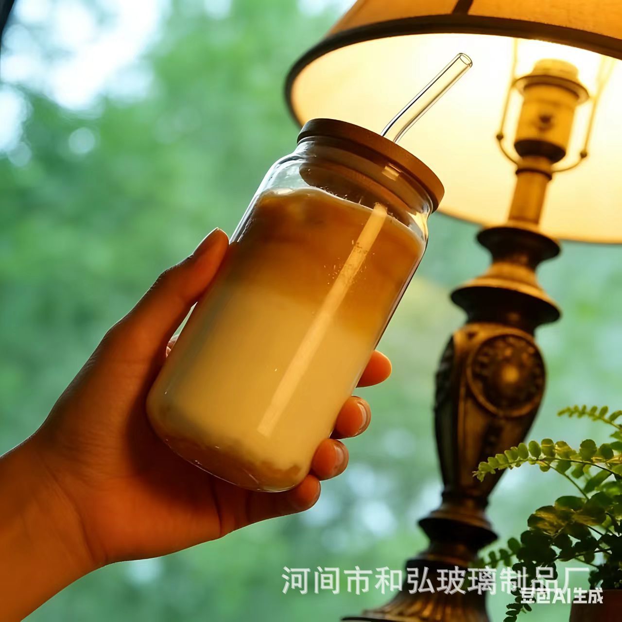 Vaso de vidrio de borosilicato alto con pajita, vaso para cola con tapa, vaso para café y leche, vaso para jugo con pajita, vaso transparente para agua