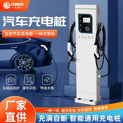 Daqi New Energy Vehicle Charging Station 7Kw National Standard Intelligent 14Kw Single/Double Gun Floor-Standing Ac Charging Station (Elektrikli avtomobil şarj cihazları)
