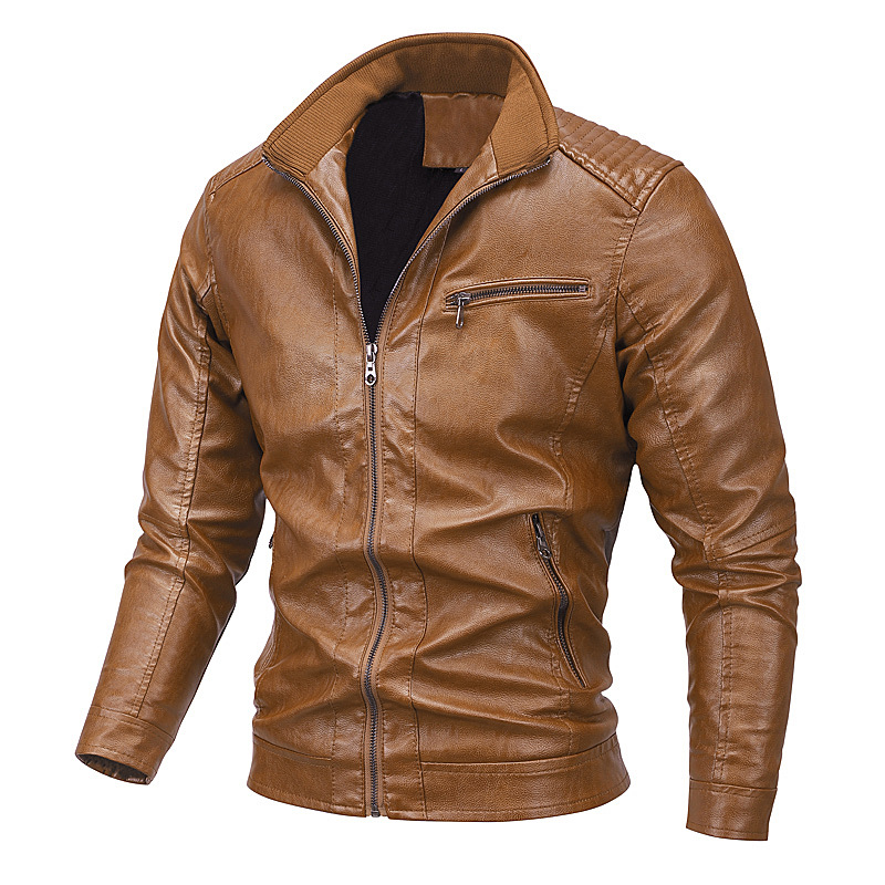 Comercio exterior transfronterizo otoño y invierno al aire libre grueso chaqueta de cuero hombre chaqueta cálida chaqueta de cuero hombre chaqueta de locomotora hombre chaqueta de cuero hombre