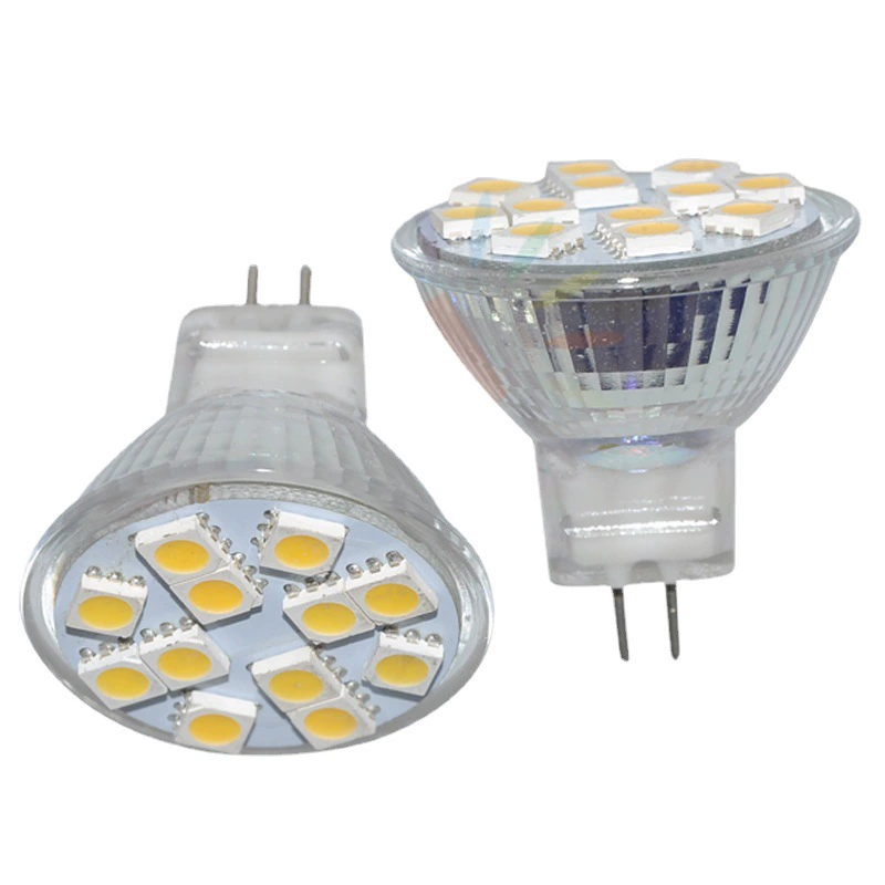 MR11 GU4.0 Световой Cup 5050smd 12 Светодиодных LED AC/DC12V 24V Широкий Пресс Свет Glass