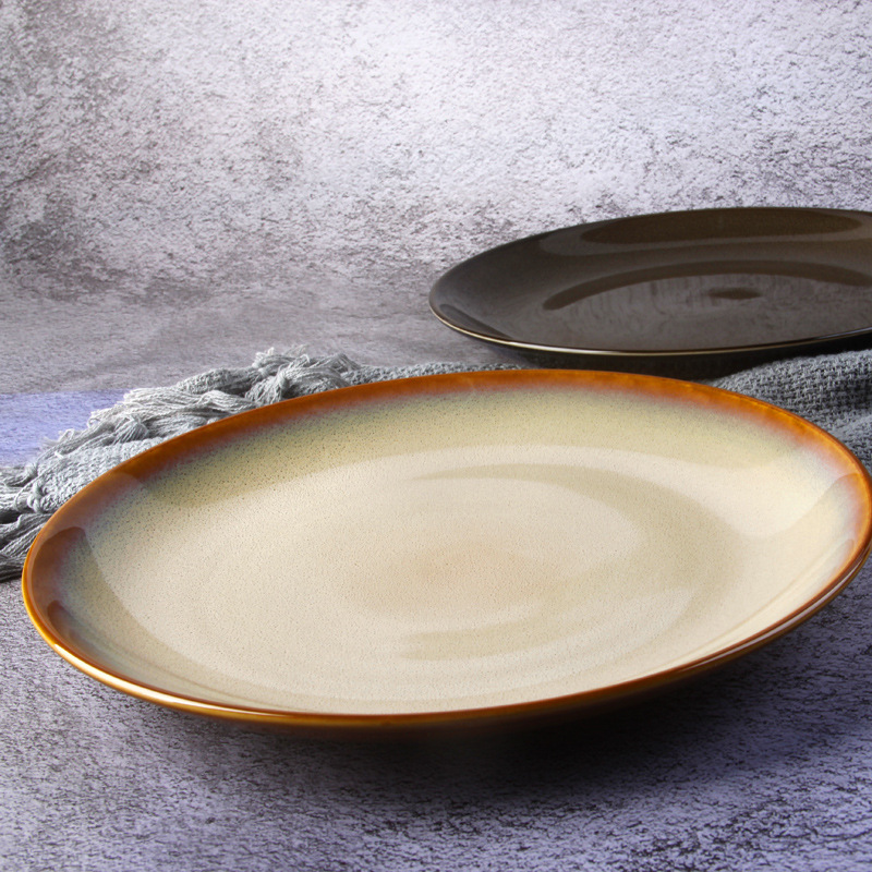 El horno cambia el color de la melaza de la exportación del comercio exterior [un solo producto de gama alta de la marca] placa occidental placa plana de 10 pulgadas Placa de filete