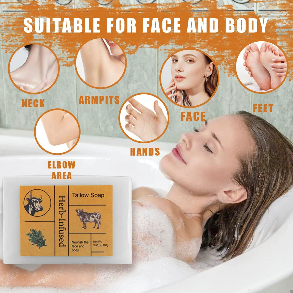 YURHERSU трансграничное мыло из говяжьего жира, мыло ручной работы, очищающее и красивое мыло для спины, нежное очищающее и увлажняющее, высокоувлажняющее мыло из говяжьего жира