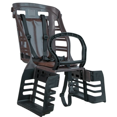 Model] Mountain Bike Kids Seat, Motorcycle child seat - bicycle-model-five-point-safety-belt-ce-certified-dark-brown-black-leather-seat-cushion