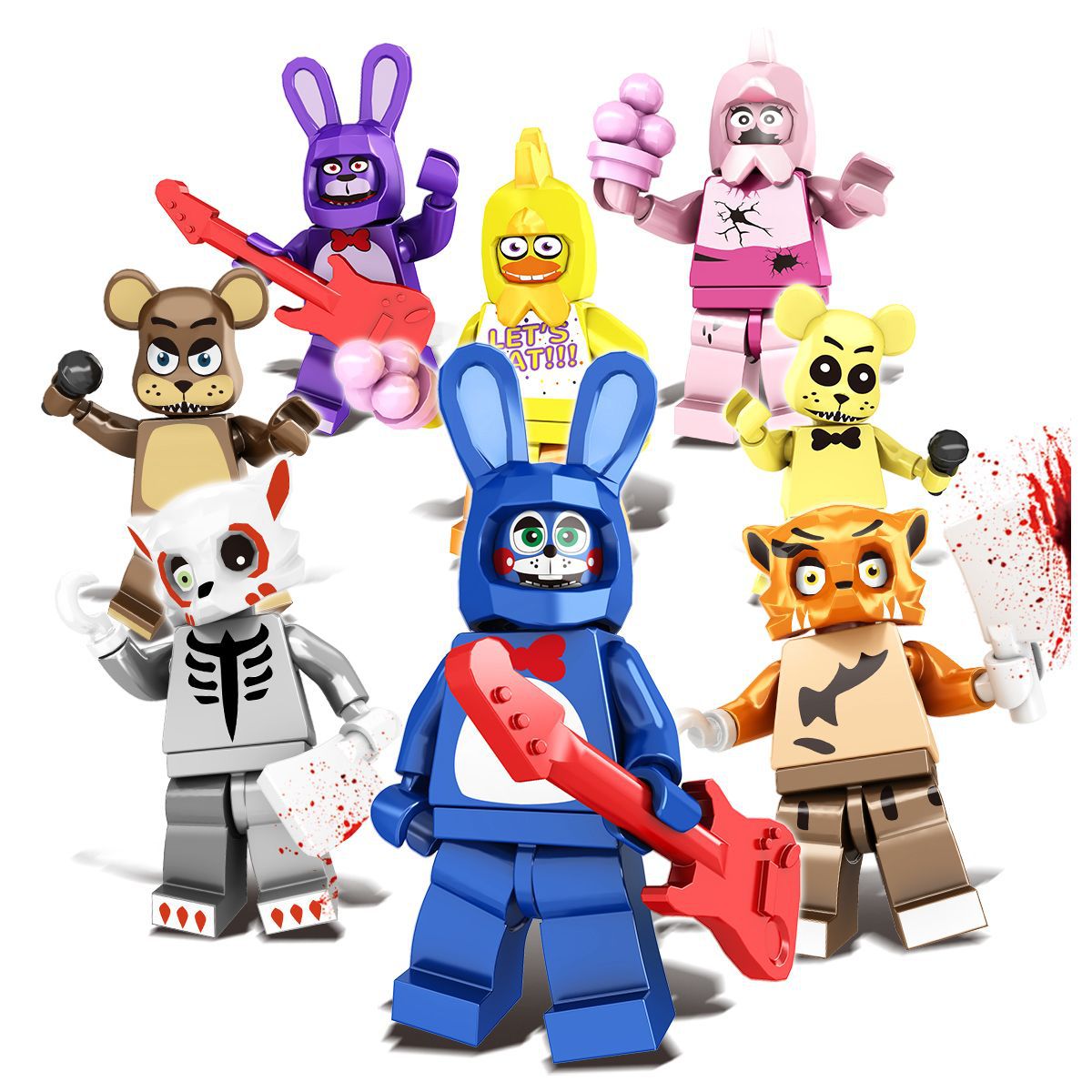 New FNAF Midnight Bear Funko Children's Blocks Toys Person Fledi Hos…