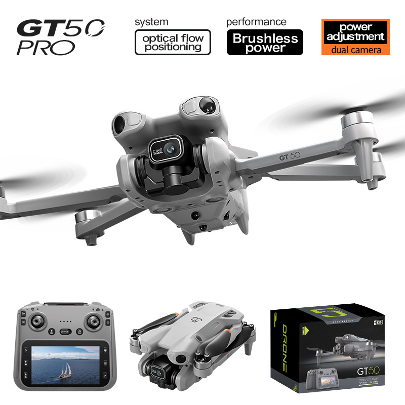 Transfronterizo GT50 plegable UAV de alta definición con transmisión de pantalla sin escobillas de cuatro ejes de control remoto vehículo aéreo modelo aéreo