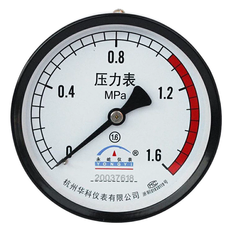 Манометр Hangzhou Huake для воздушного компрессора, 0-1.6 МПа, для измерения давления воздуха, воды и масла, осевой манометр Y100Z, устойчивый к давлению