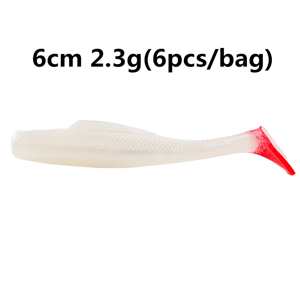 TPR cebo suave T cola flotante Luya gusano suave 6 pack MAN6cm8cm 10cm MinnowZ zman cebo suave