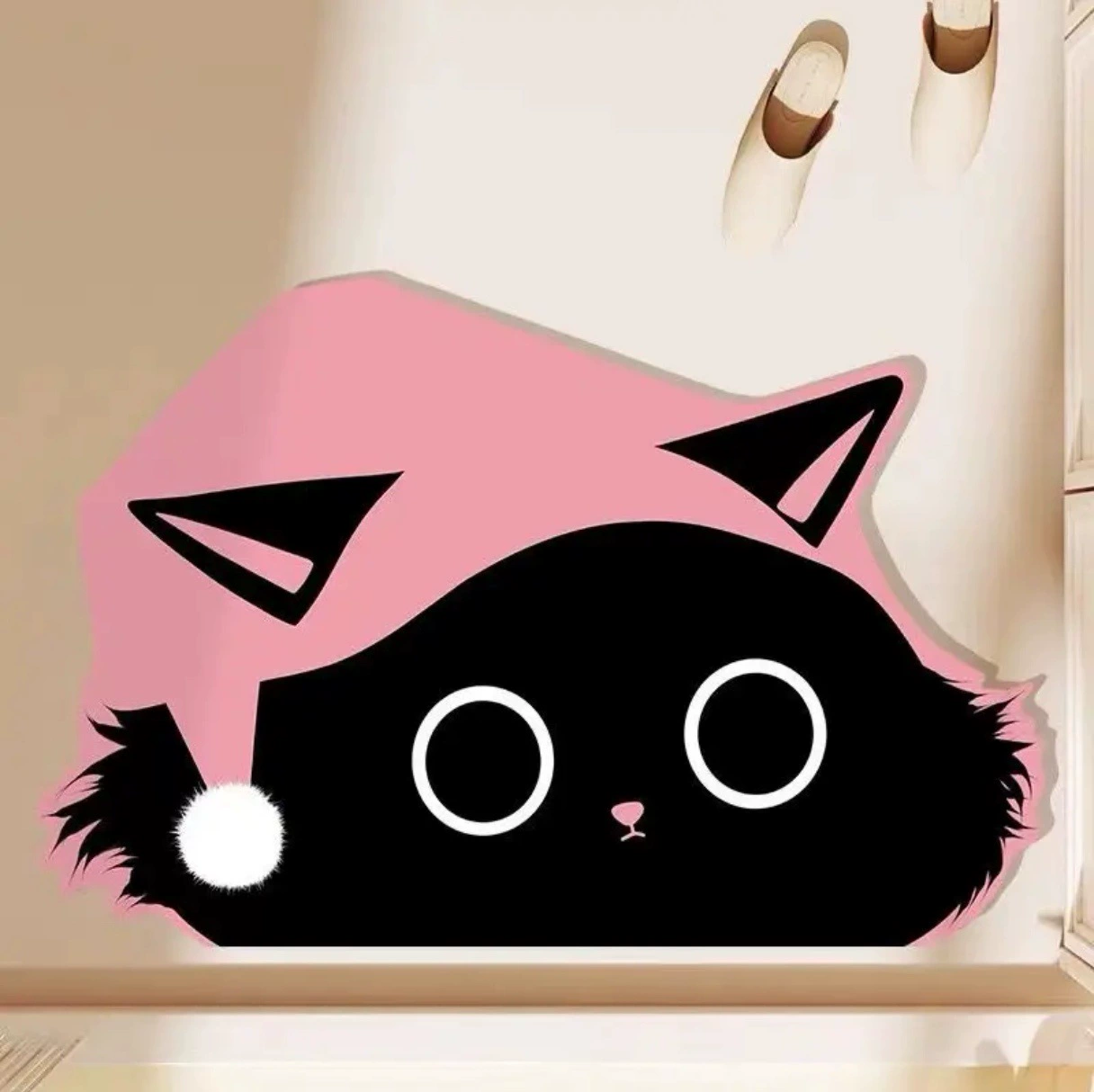 Креативный милый коврик для ванной комнаты в форме кошки, впитывающий коврик для раковины в ванной комнате, коврик для входной двери