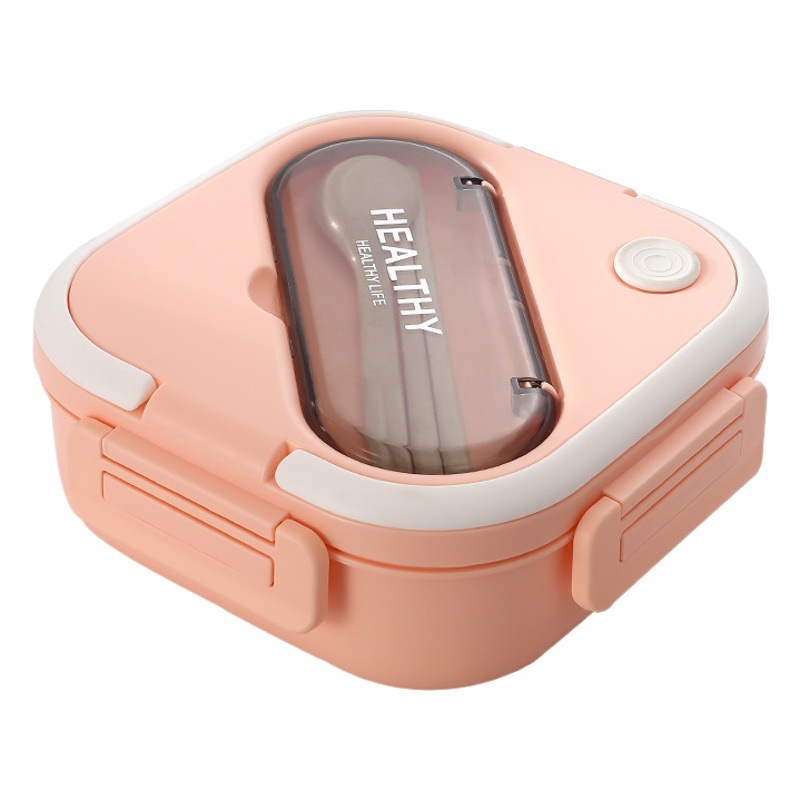 Caja de almuerzo de plástico cuadrada caja de almuerzo para llevar compartimiento caja de almuerzo para estudiantes trabajador de oficina portátil horno de microondas regalo