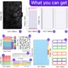 Black T-【Case + 12 budget card + 5 zipper bag + 5 three-grid bag + 2 English stickers + 5 color separation + 3 multifunction paper + 3 label paper + 1 foot】
