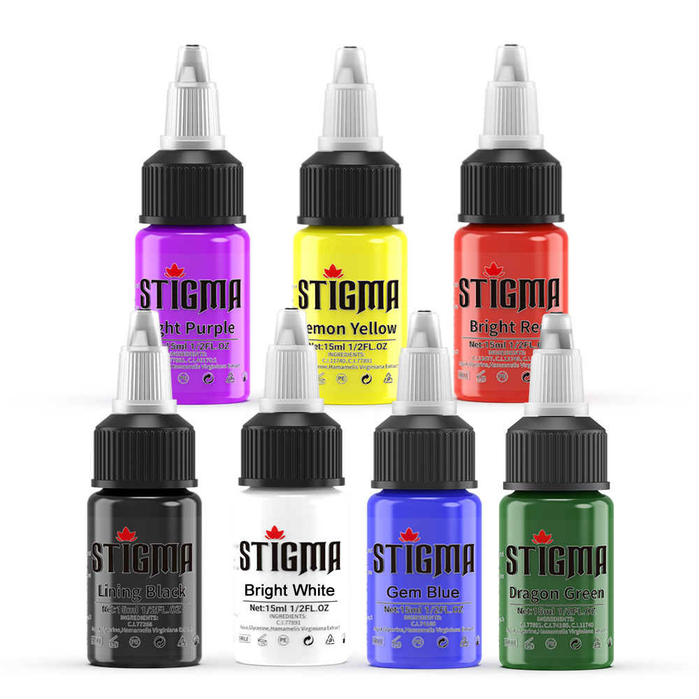 Tinta para tatuajes de dragón bordado, 15ml, set de tinta para tatuajes, pigmento de tatuaje colorido, equipo de tatuaje transfronterizo