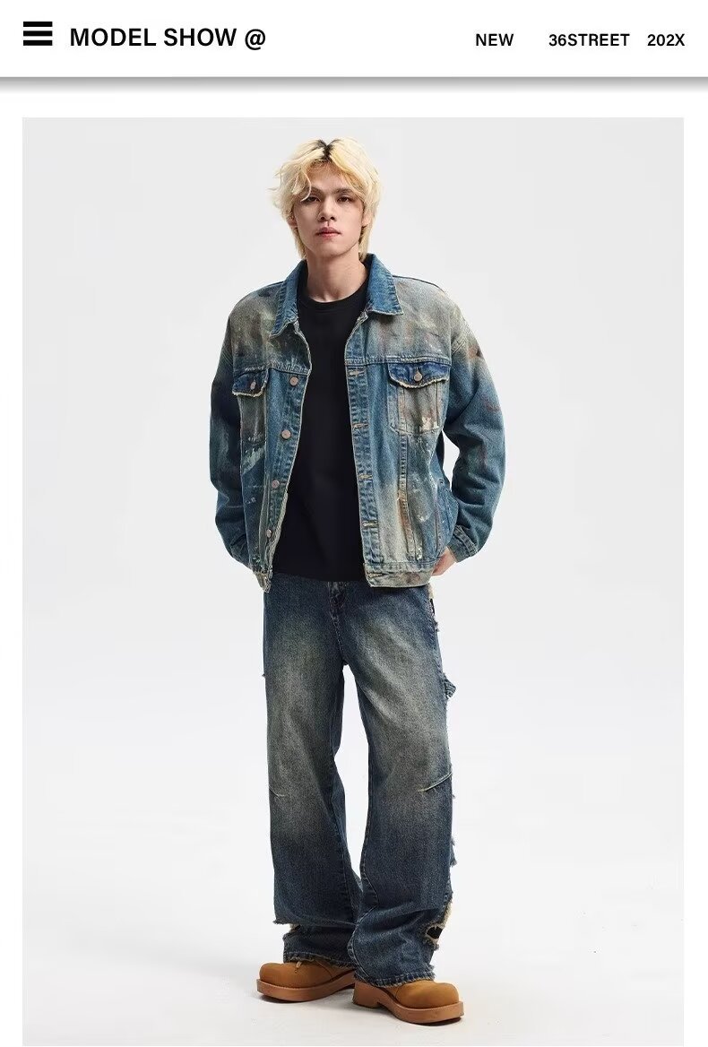 Men's Clothing Youth sports loose wide leg jeans design cool _ipsvogv.com