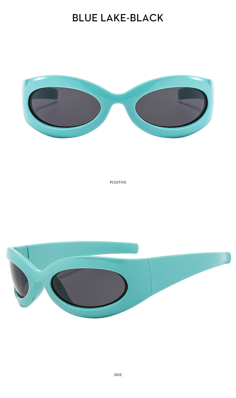 Gradient Color Pattern Y2K Punk Gradient Color Ac UV400 Protection Oval Frame Full Frame Women's Sunglasses