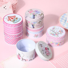 欧式马口铁糖果盒圆形密封饼干茶叶储物铁罐婚庆浪漫喜糖收纳圆筒