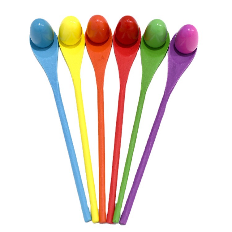 Bolsa de patata bolsa competencia equilibrio palo cuchara madera huevo saco salto doble atado pies al aire libre niños adultos partido juego