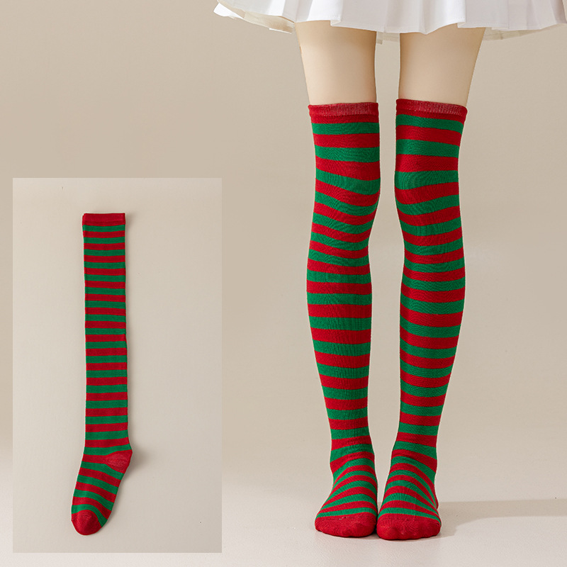 Calcetines Largos Bucaneras a Rayas para Mujer de Poliéster y Spandex, Absorción del Sudor, para Cosplay image 60