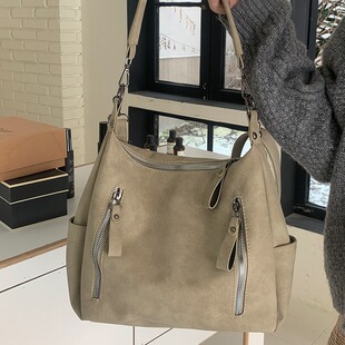 Maillard retro large capacity bag for women 2023 New Fashion Tote Bag niche texture portable commuter bag