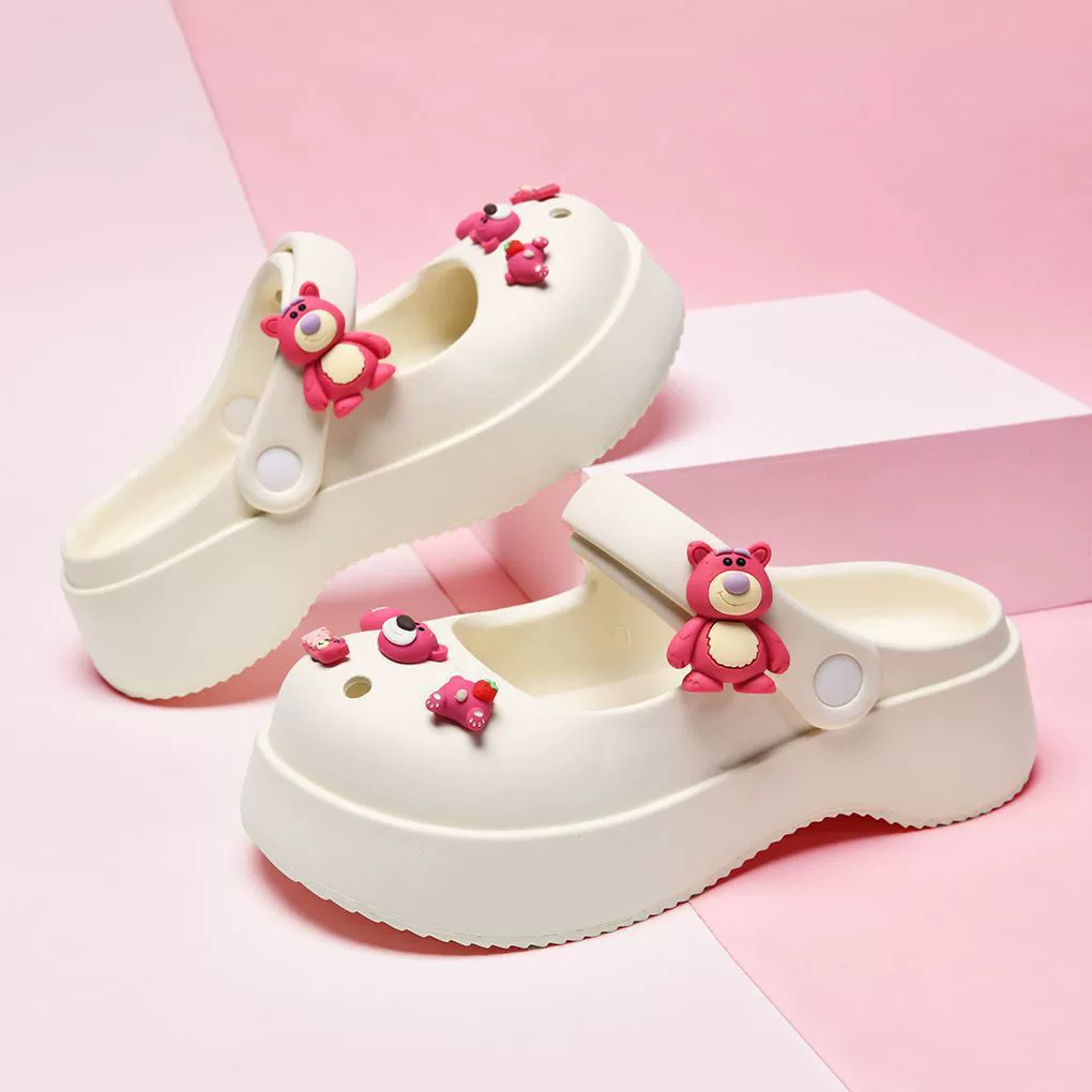 Клоги (Croc) L024 — подошва из ЭВА, мультяшные украшения, размеры 35–40