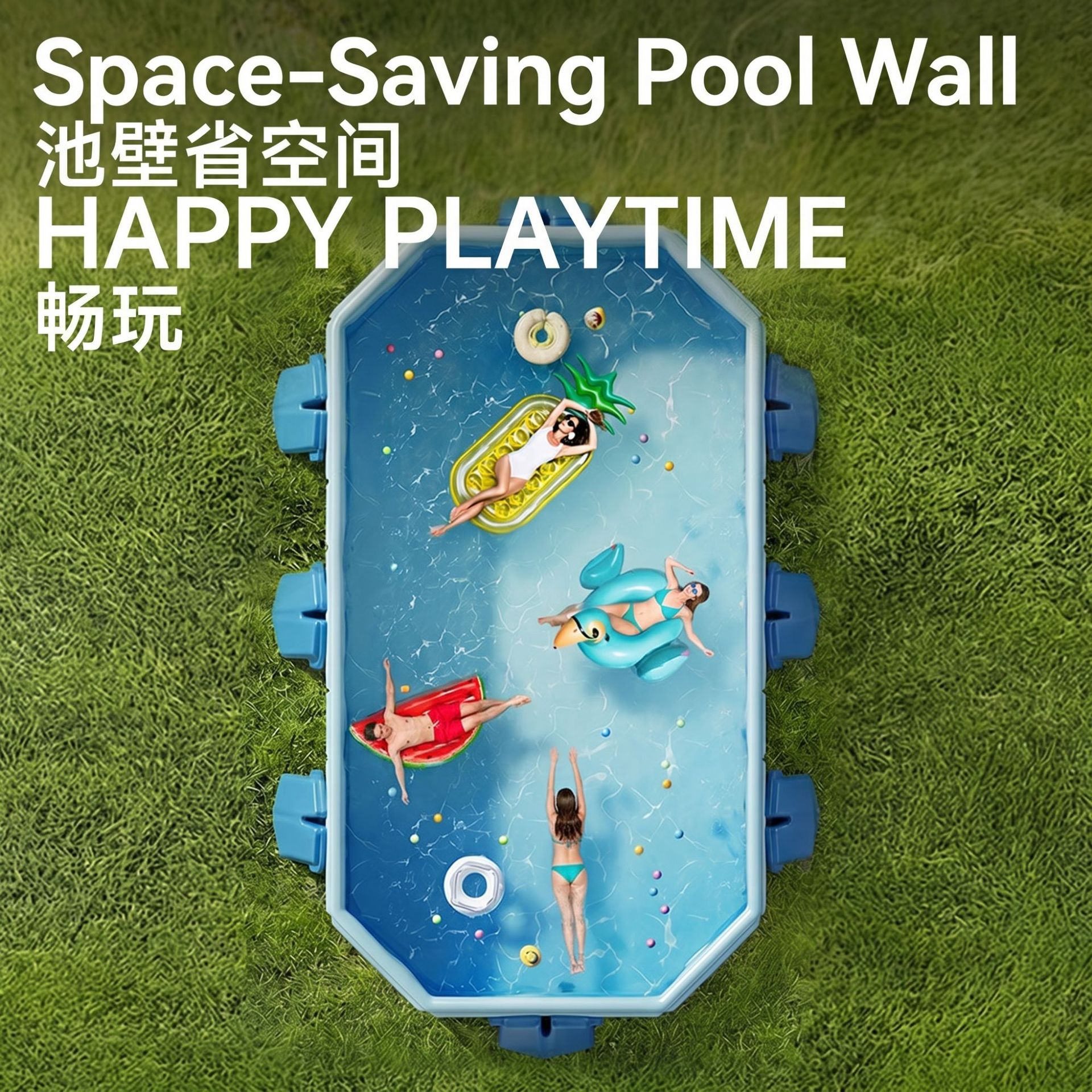 Inflatable travel folding swimming pool for bath for swimming