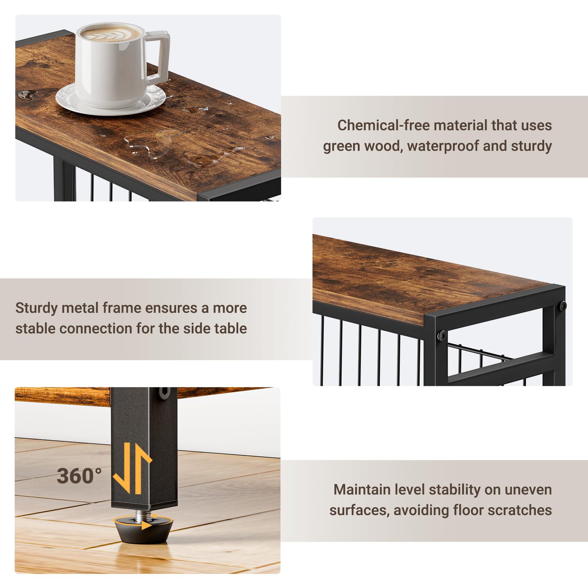 Comercio exterior personalizado tabla lateral tabla lateral estrecha al lado del sofá dormitorio almacenamiento al lado de la cama pequeño gabinete de cabecera esquina