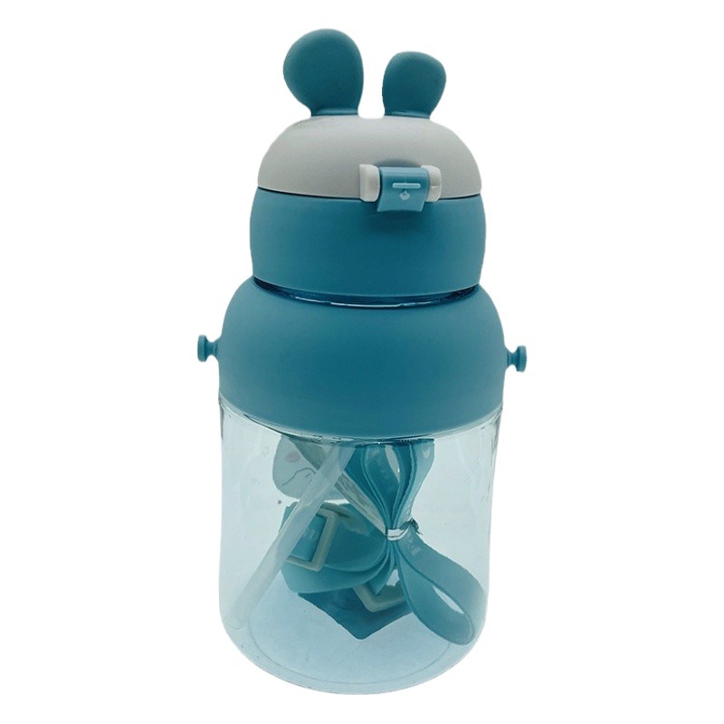 Baijia 5032 taza de plástico transparente niños estudiante taza de agua feliz taza de agua transparente con correa al aire libre hervidor de agua portátil