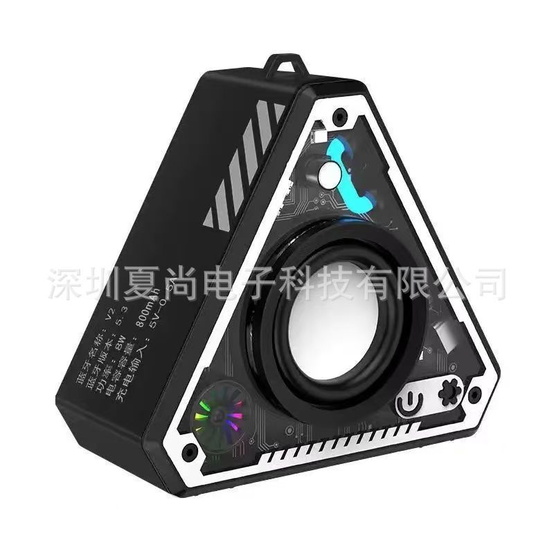 The Most Popular V2 Triangle Wireless Bluetooth Mecha Speaker Subwoofer Small Steel Cannon Mini Desktop Portable High-Value