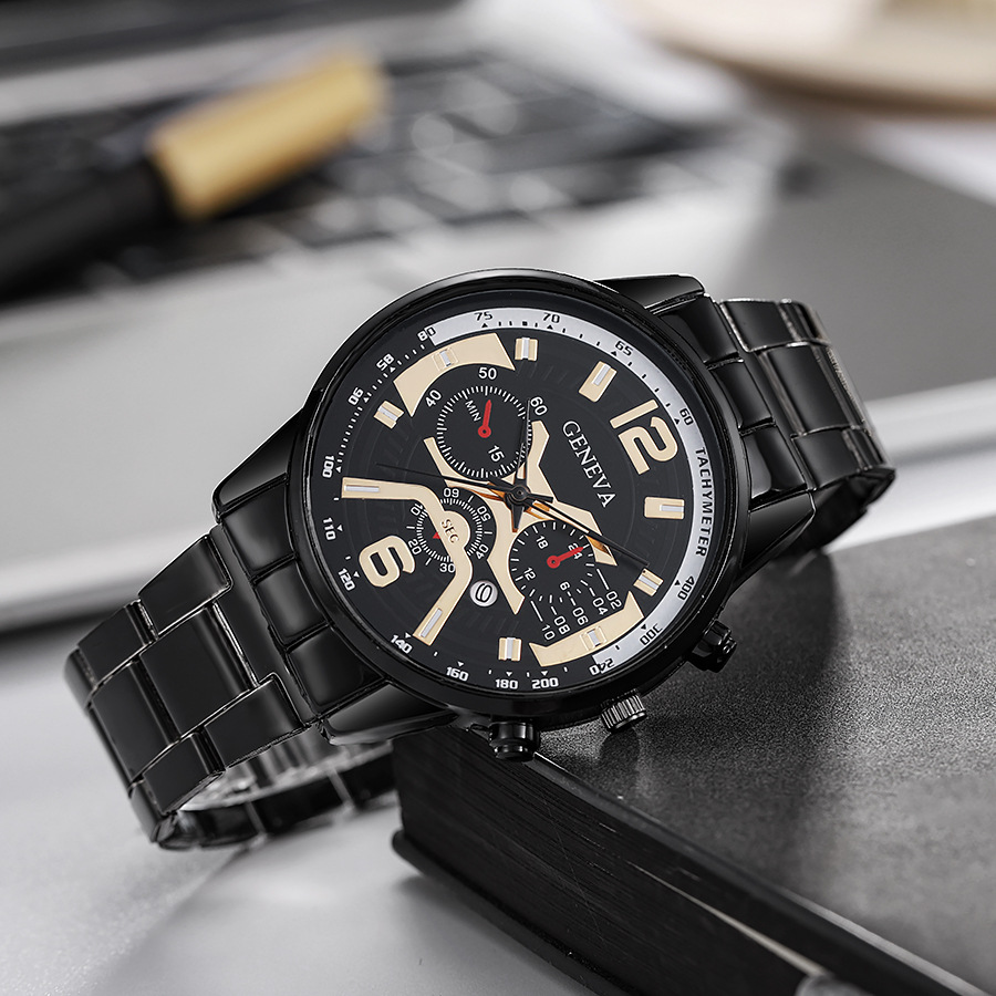 Oblíbené pánské šestipólové quartzové sportovní hodinky s nočním světlem a ocelovým řemínkem_voghion.com