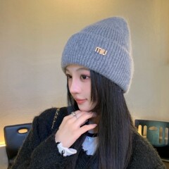 韩版休闲毛线帽秋冬季女保暖加厚冷帽加绒时尚帽子百搭针织帽跨境