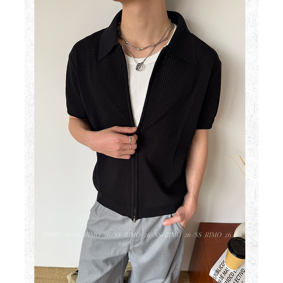 Camisas de polo de manga corta de estilo antiguo, camisetas de jersey de hombre con solapa, texturas de seda de hielo, camisetas de verano, fábrica transfronteriza al por mayor