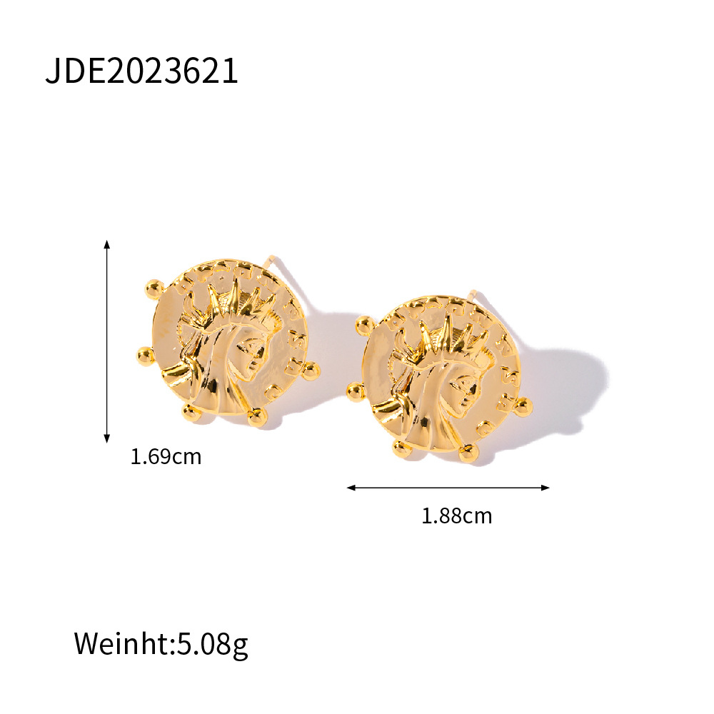 Retro Geometric Copper Plating Ear Studs 1 Pair