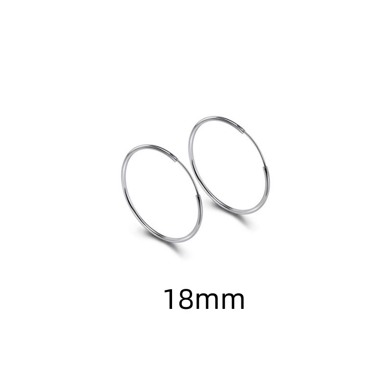 925 Sterling Silver Material Round Pattern 1 Pair 925 Sterling Silver Round Earrings