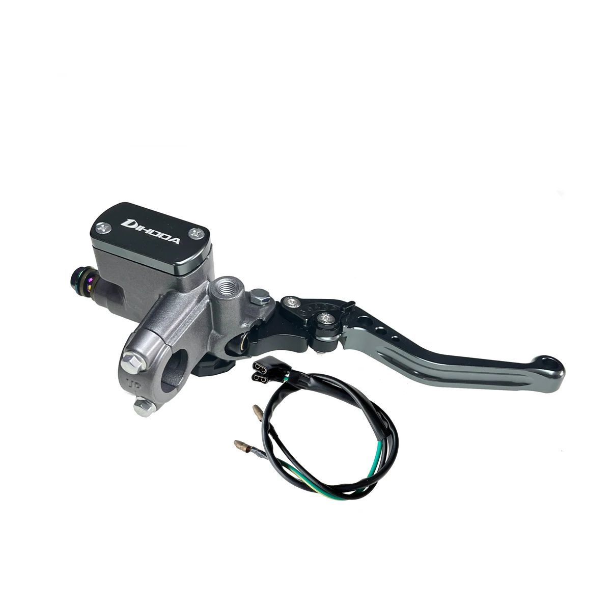 Universal modified hydraulic brake master cylinder for motorcycles and electric bikes with six-speed adjustable handle and power-off switch